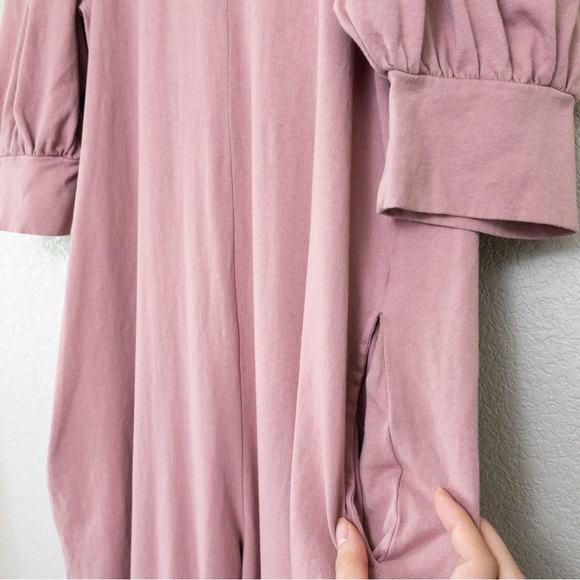 NWT FP Beach Jackie One Piece Jumpsuit M Smoked Roses Jumper Puff Sleeve - Picture 9 of 14